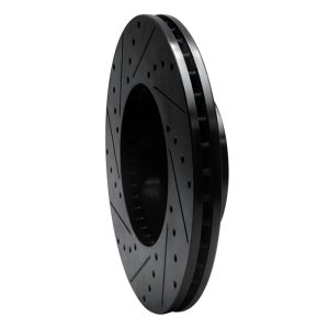 Ford Crown Victoria Brake Rotor (1) - Front Right - R1 Concepts - Drilled & Slotted - Black - `98-`02